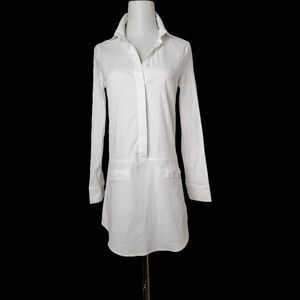 🐬 white long-sleeved mini dress or long shirt by OS.J